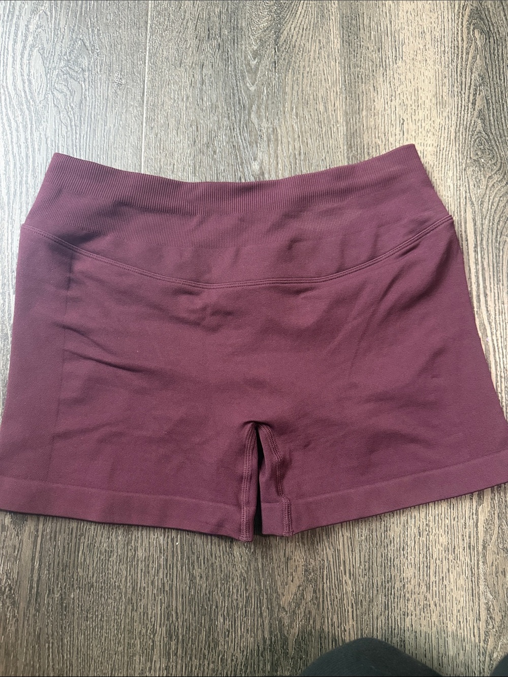 High-Waist Burgundy Bike Shorts